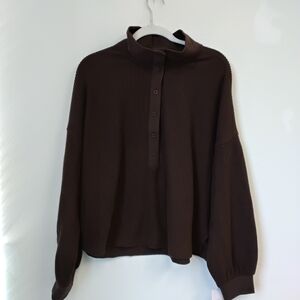 Auden Brown Long Sleeve Pajama Top